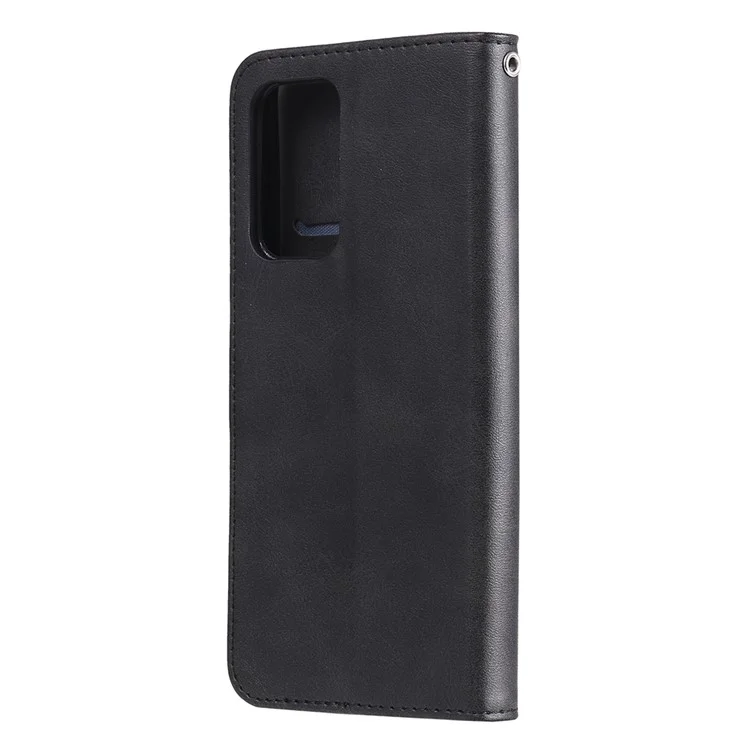 Étui de protection en cuir à pochette zippée pour smartphone Samsung Galaxy A52 4G/5G / A52s 5G - Noir