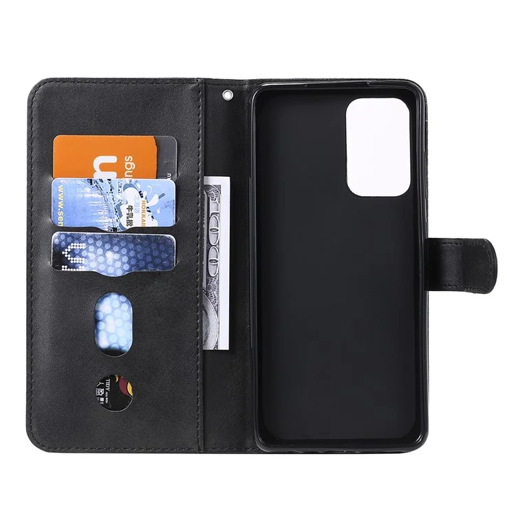 Étui de protection en cuir à pochette zippée pour smartphone Samsung Galaxy A52 4G/5G / A52s 5G - Noir