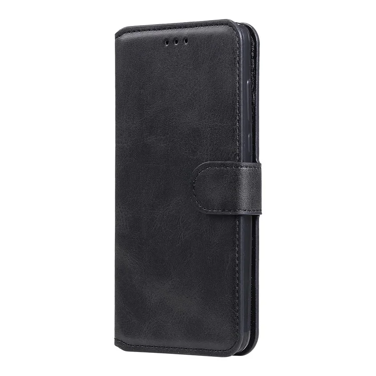 Wallet Leather Stand Cell Phone Case for Samsung Galaxy S21 Ultra 5G - Black