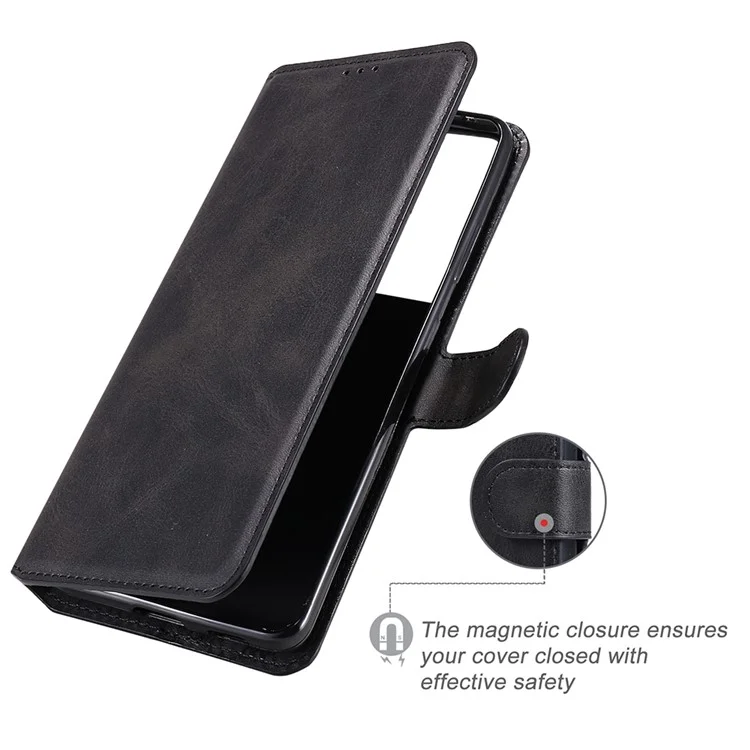 Wallet Leather Stand Cell Phone Case for Samsung Galaxy S21 Ultra 5G - Black