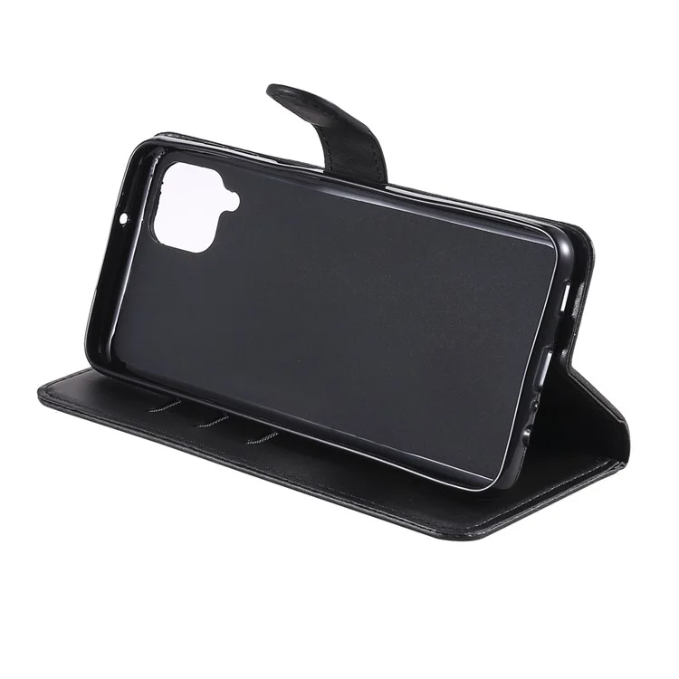 Case de Billetera de Cuero de Bolsillo Con Cremallera Para Samsung Galaxy A12 - Negro