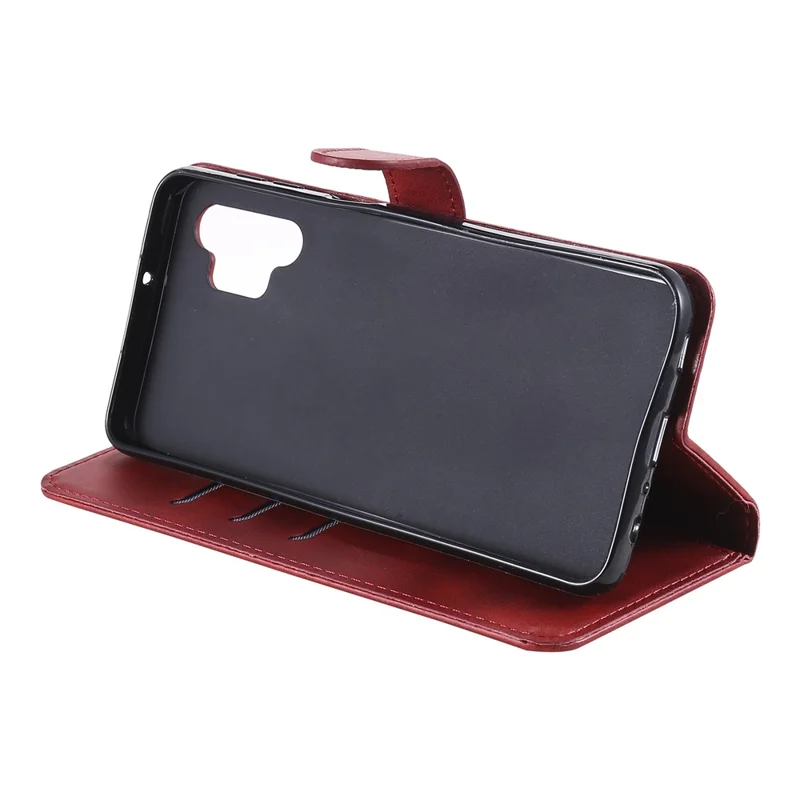 Zipper Pocket Wallet Leather Stand Case for Samsung Galaxy A32 5G/M32 5G Cover - Red