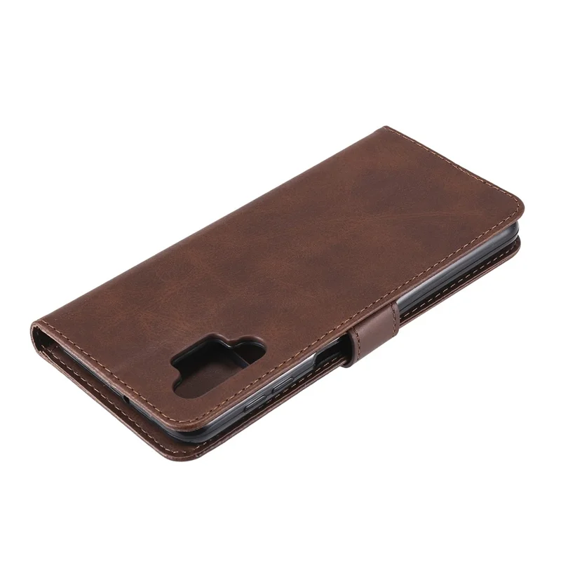 Zipper Pocket Wallet Leather Stand Case for Samsung Galaxy A32 5G Cover/M32 5G - Brown