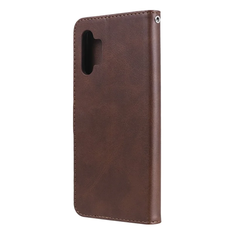 Zipper Pocket Wallet Leather Stand Case for Samsung Galaxy A32 5G Cover/M32 5G - Brown