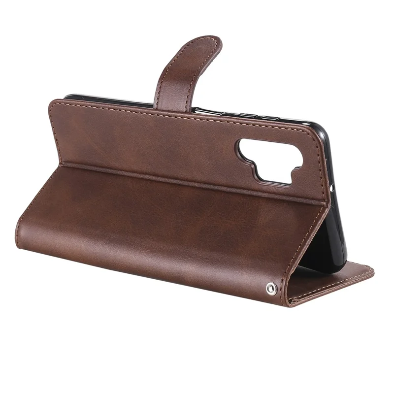 Zipper Pocket Wallet Leather Stand Case for Samsung Galaxy A32 5G Cover/M32 5G - Brown