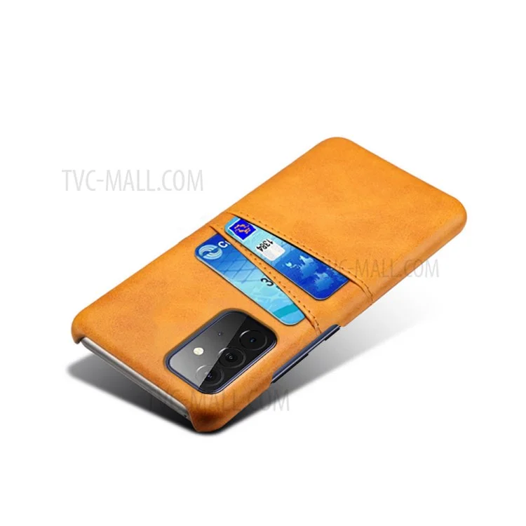 KSQ PC + PU Leather Coated Case with Dual-Card Slots for Samsung Galaxy A72 5G / A72 4G - Orange