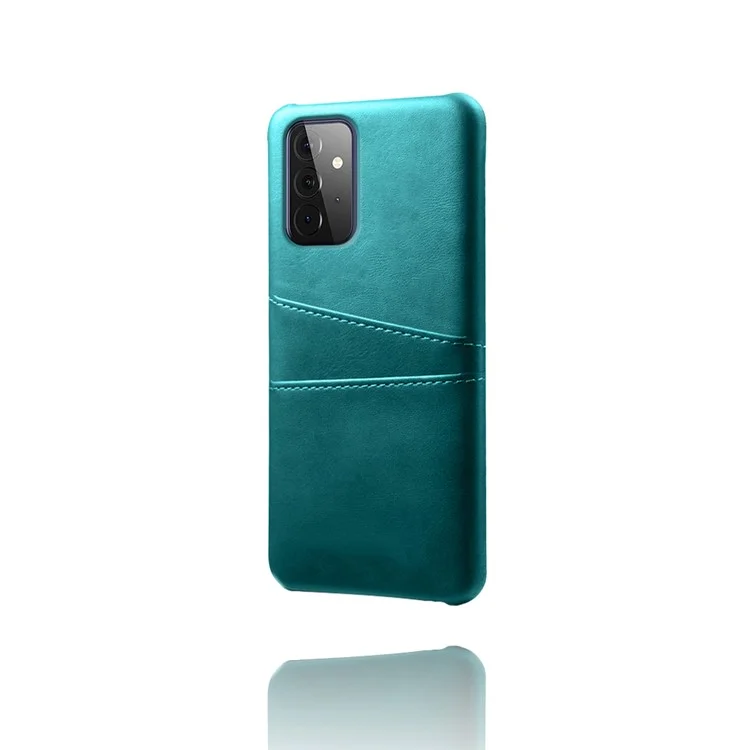 KSQ PC + PU Leather Coated Case with Dual-Card Slots for Samsung Galaxy A72 5G / A72 4G - Green