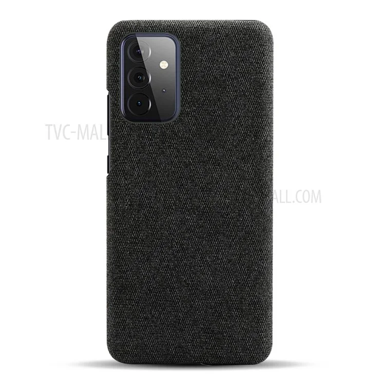 KSQ Cloth Texture Plastic Back Case for Samsung Galaxy A72 5G / A72 4G - Black