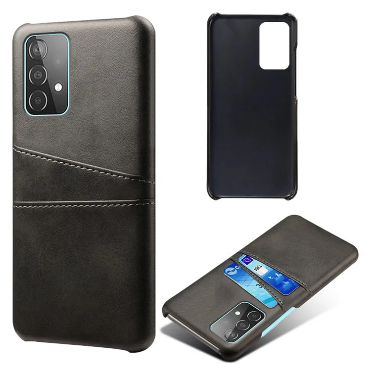 Caso KSQ Para Samsung Galaxy A52 4G/5G / A52s 5G, Slots de Tarjetas Design PU Leather PC Inner Shock-Absorbing Cover - Negro