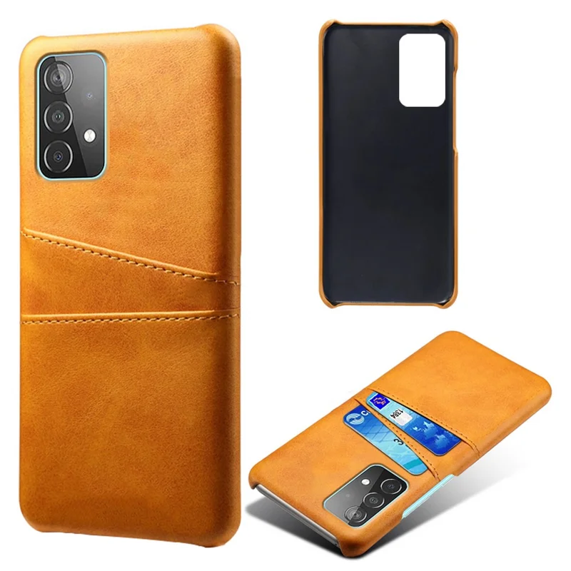 KSQ Case for Samsung Galaxy A52 4G/5G / A52s 5G, Card Slots Design PU Leather PC Inner Shock-Absorbing Cover - Orange