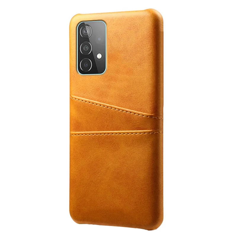 KSQ Case for Samsung Galaxy A52 4G/5G / A52s 5G, Card Slots Design PU Leather PC Inner Shock-Absorbing Cover - Orange