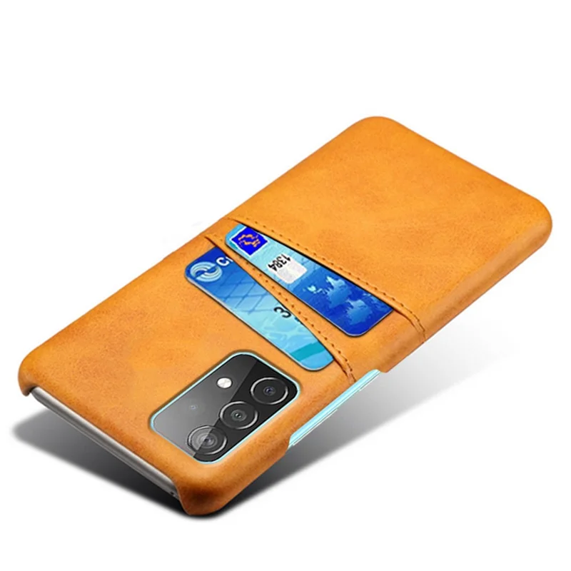 KSQ Case for Samsung Galaxy A52 4G/5G / A52s 5G, Card Slots Design PU Leather PC Inner Shock-Absorbing Cover - Orange