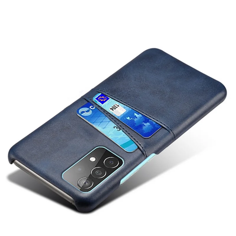 KSQ Case for Samsung Galaxy A52 4G/5G / A52s 5G, Card Slots Design PU Leather PC Inner Shock-Absorbing Cover - Blue