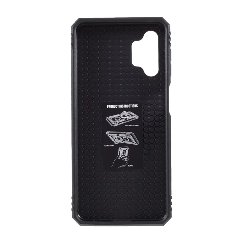 PC + TPU Combo Design Ghell di Telefono Ibrido Anti-drop Con Cavalletto ad Anello Per Samsung Galaxy A32 5G/M32 5G - D'argento
