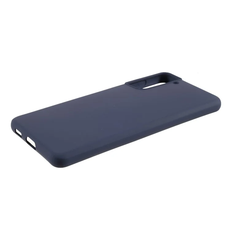 Textura de Silicone Líquido de Nível x, Como a Tampa Traseira Anti-gelo Para o Samsung Galaxy S21 4G/5G - Azul