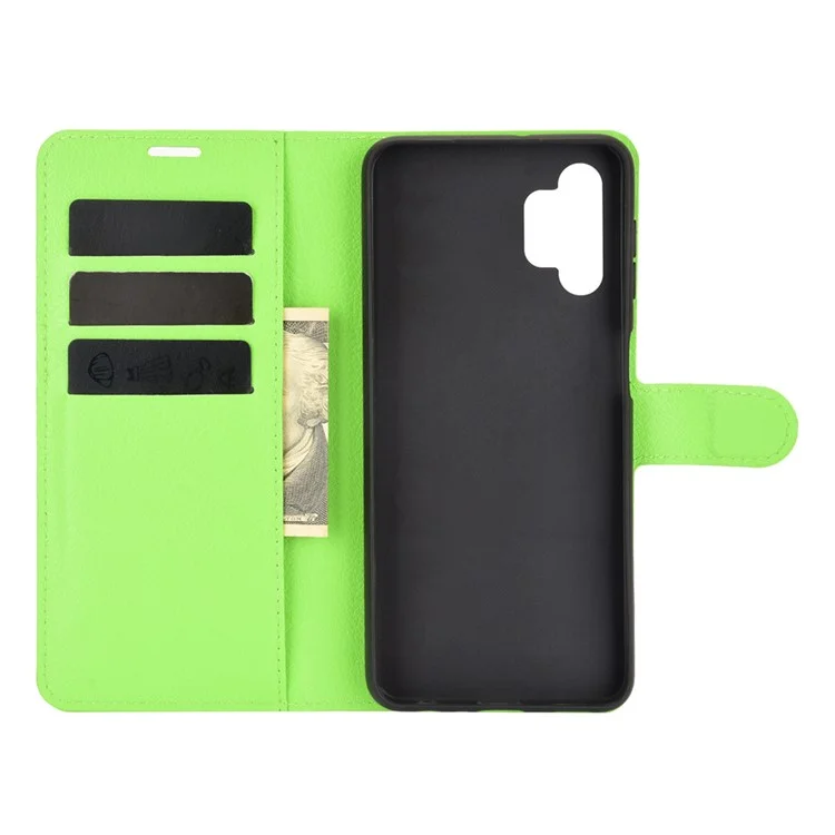 Custodia protettiva per telefono Litchi Texture Leather per Samsung Galaxy A32 5G/M32 5G - Verde