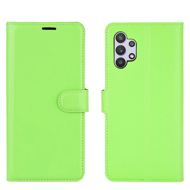 Custodia protettiva per telefono Litchi Texture Leather per Samsung Galaxy A32 5G/M32 5G - Verde