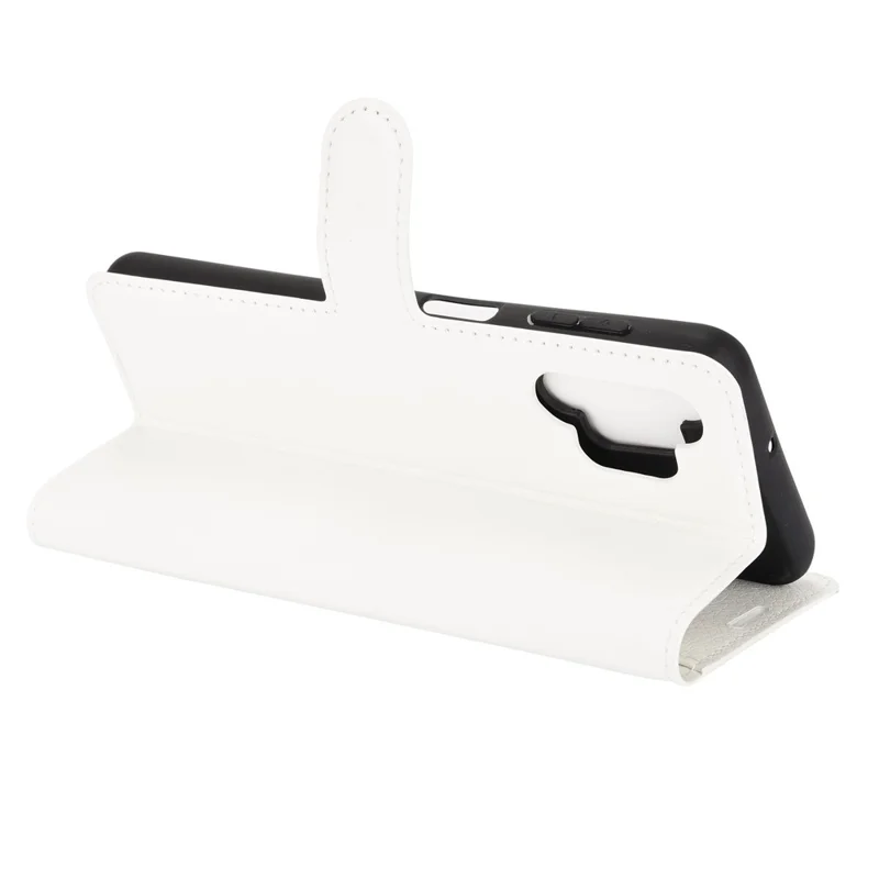 Litchi Texture Wallet Leather Protector Phone Stand Cover for Samsung Galaxy A32 5G / M32 5G- White