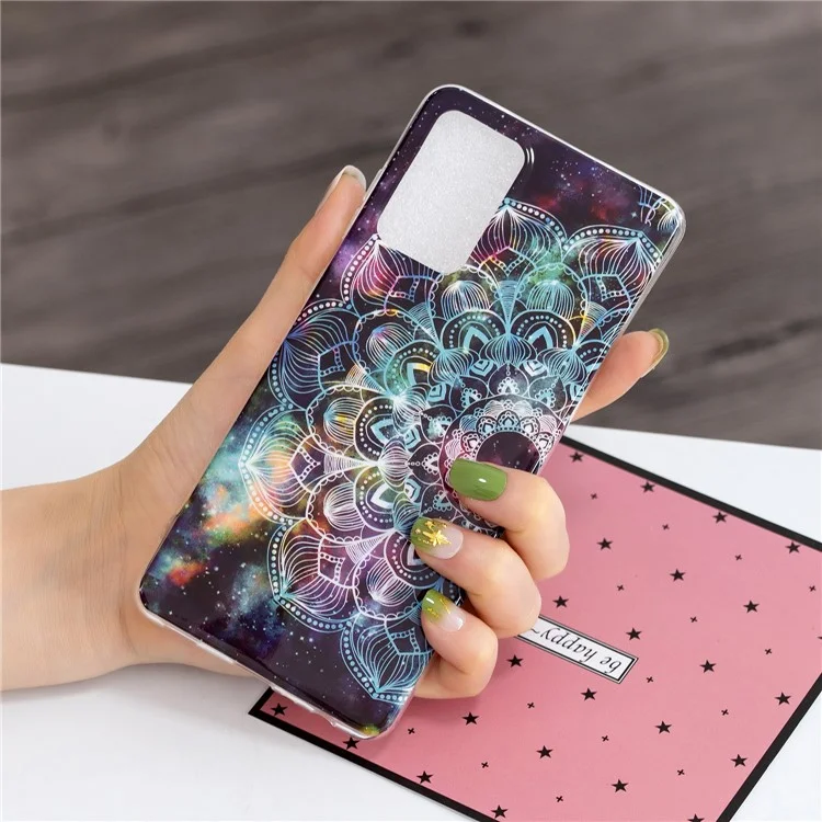 IMD Noctilucent Pattern Design Soft TPU Protector Phone Cover for Samsung Galaxy A52 4G/5G / A52s 5G - Mandala Flower