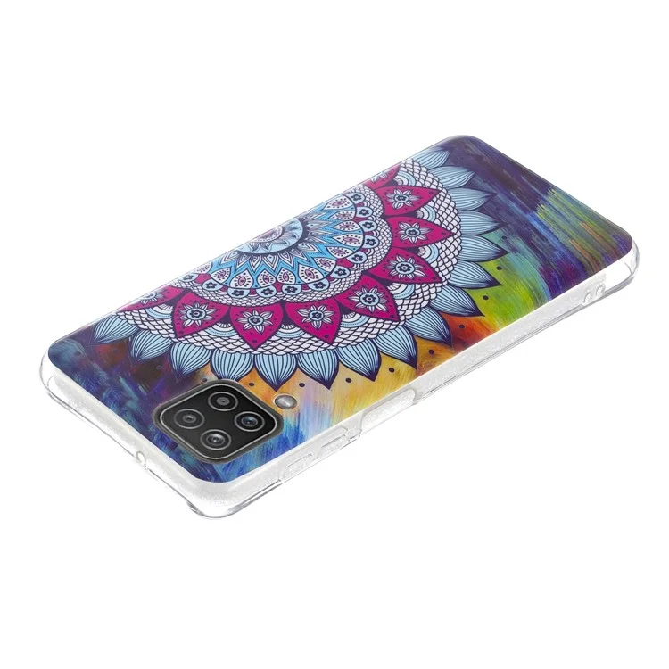 Tampa de Telefone Mole de Telefones Suaves Exclusivos Para Samsung Galaxy A12 - Metade da Flor