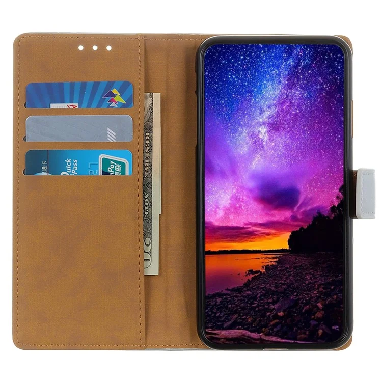 Pour Samsung Galaxy A32 4G (version UE) Étui à rabat magnétique en cuir PU Coque de protection antichoc Étui portefeuille pour téléphone - Noir