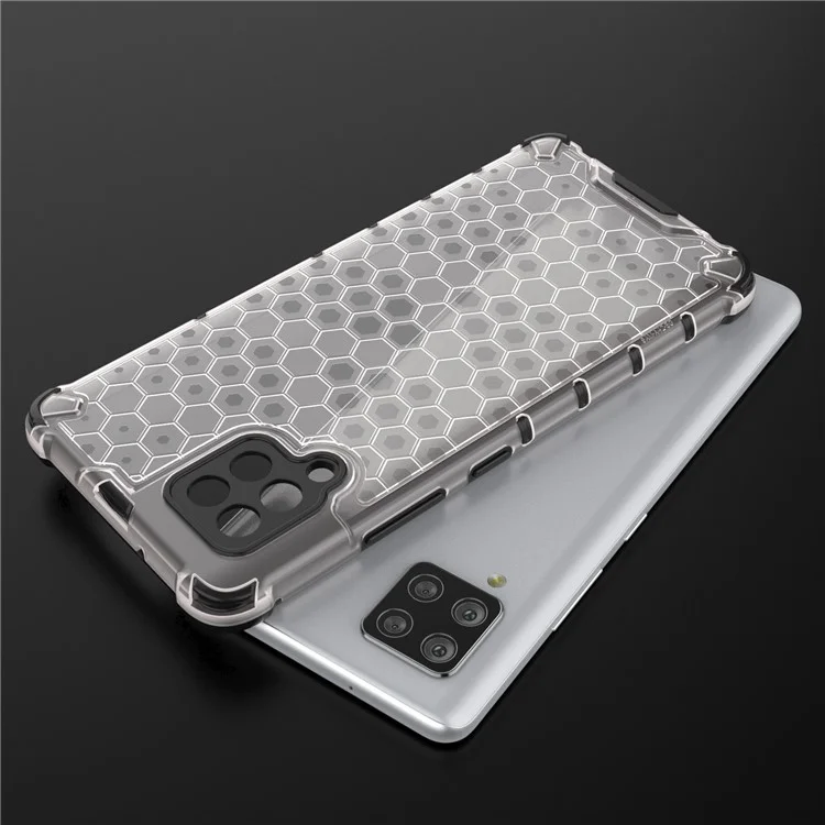 Honeycomb Pattern Shock-proof TPU + PC Combo Case for Samsung Galaxy A42 5G - Grey