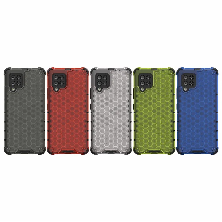 Honeycomb Pattern Shock-proof TPU + PC Combo Case for Samsung Galaxy A42 5G - Grey