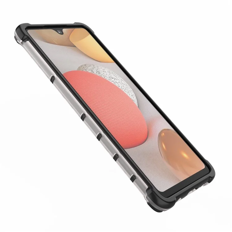 Honeycomb Pattern Shock-proof TPU + PC Combo Case for Samsung Galaxy A42 5G - Grey