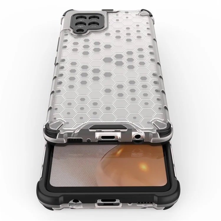 Honeycomb Pattern Shock-proof TPU + PC Combo Case for Samsung Galaxy A42 5G - Grey