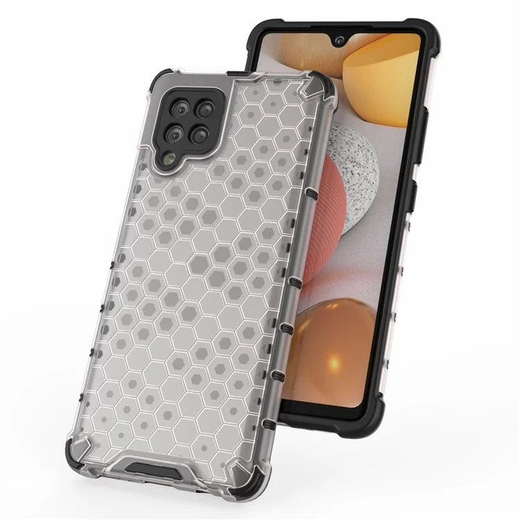 Case de Combo TPU + PC à L'amortisseur en Nid D'abeille Pour Samsung Galaxy A42 5G - Gris