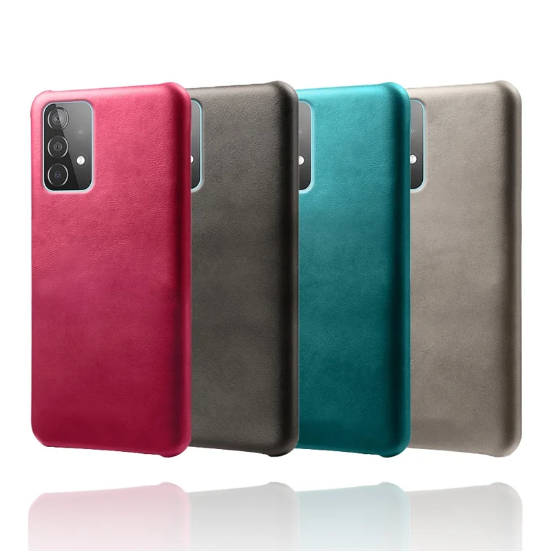 KSQ etui z tworzywa PC z powłoką z kory PU na telefon Samsung Galaxy A52 4G/5G / A52s 5G - Czarny