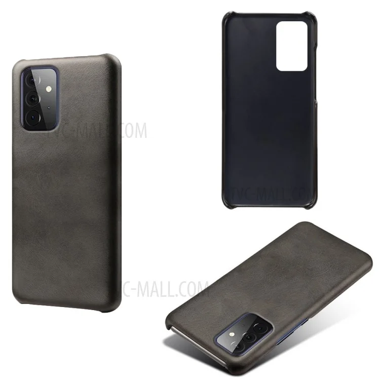 KSQ PU Leder beschichtetes PC-Telefongehäuse für Samsung Galaxy A72 5G / A72 4G - Schwarz