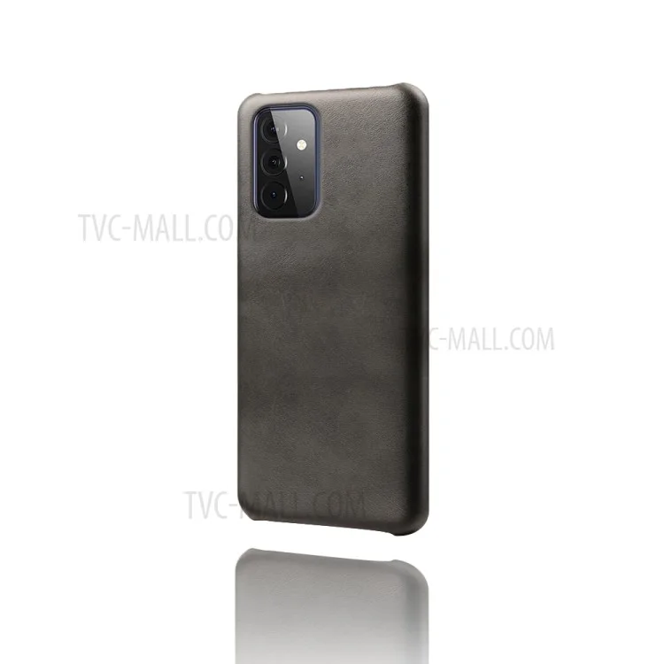 KSQ PU Leder beschichtetes PC-Telefongehäuse für Samsung Galaxy A72 5G / A72 4G - Schwarz