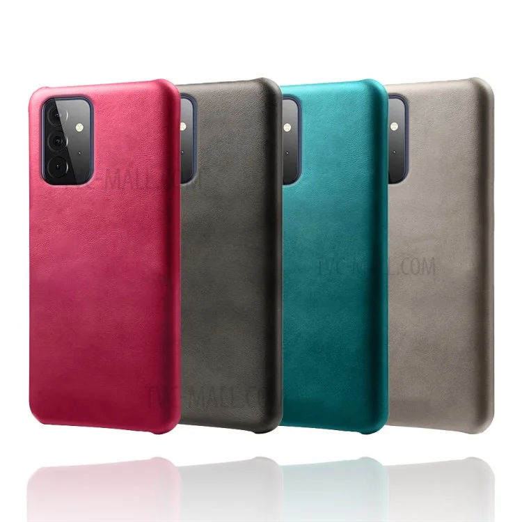 KSQ PU Leder beschichtetes PC-Telefongehäuse für Samsung Galaxy A72 5G / A72 4G - Schwarz