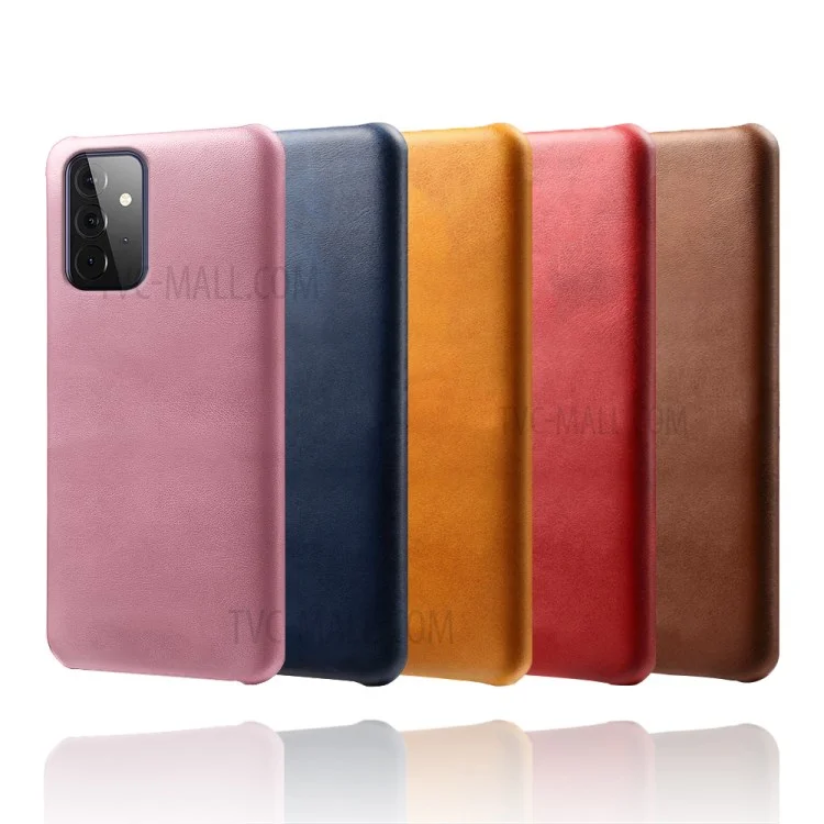 KSQ PU Leder beschichtetes PC-Telefongehäuse für Samsung Galaxy A72 5G / A72 4G - Schwarz