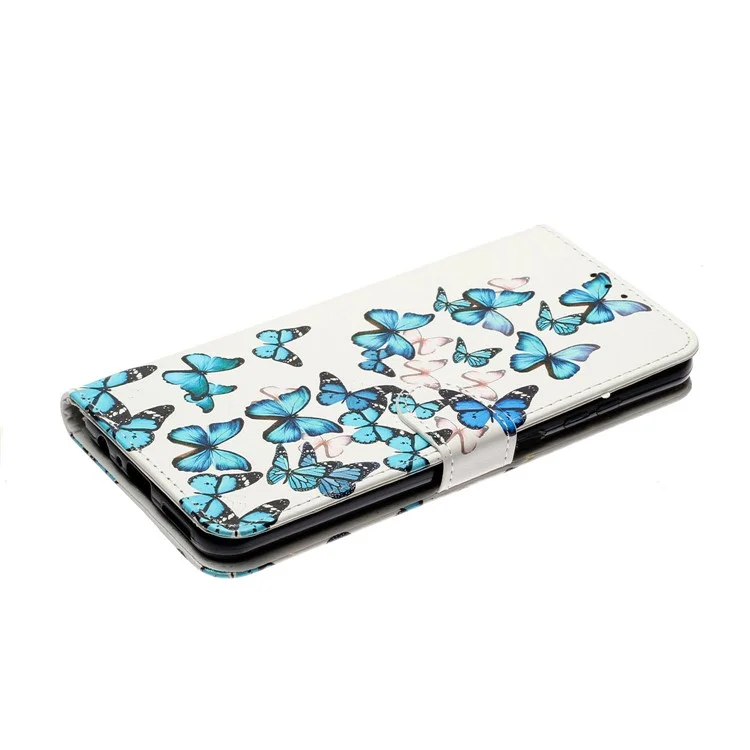 Pattern Printing Leather Protector Cover for Samsung Galaxy A32 5G/M32 5G - Blue Butterfly