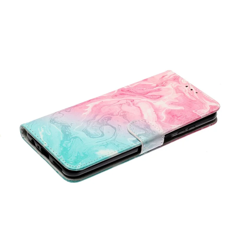 Pattern Printing Leather Protector Cover for Samsung Galaxy A32 5G/M32 5G - Pink Green