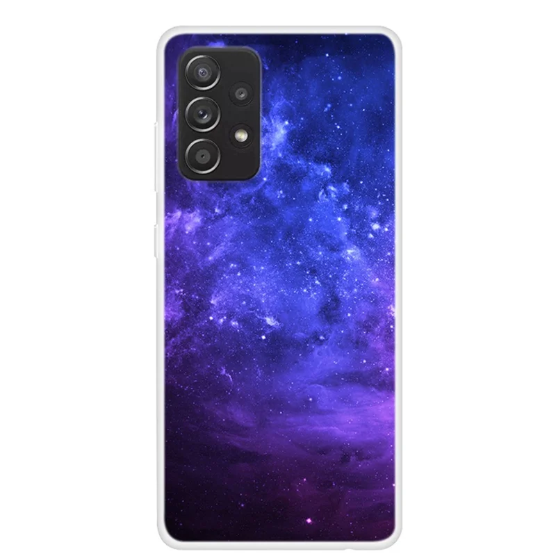 Starry Sky Pattern Printing TPU Soft Cell Phone Case for Samsung Galaxy A52 4G/5G / A52s 5G - Purple Nebula