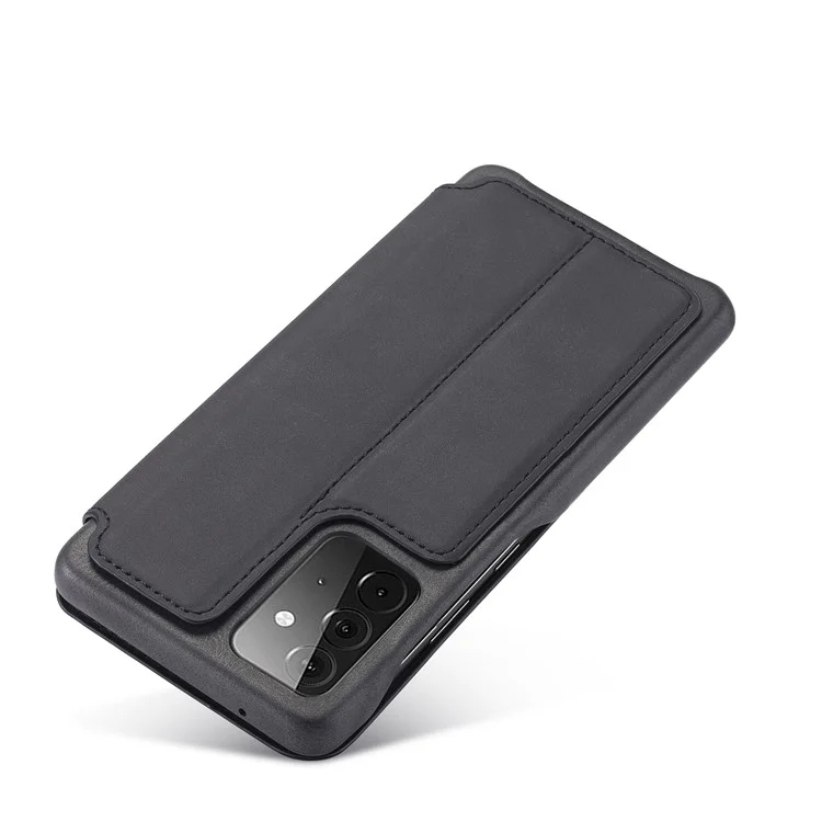 Lc. Étui en Cuir de Stand de Protecteur de Style Rétro Imeeke Avec Support de Carte Pour Samsung Galaxy A52 4g / 5G / A52s 5G - le Noir