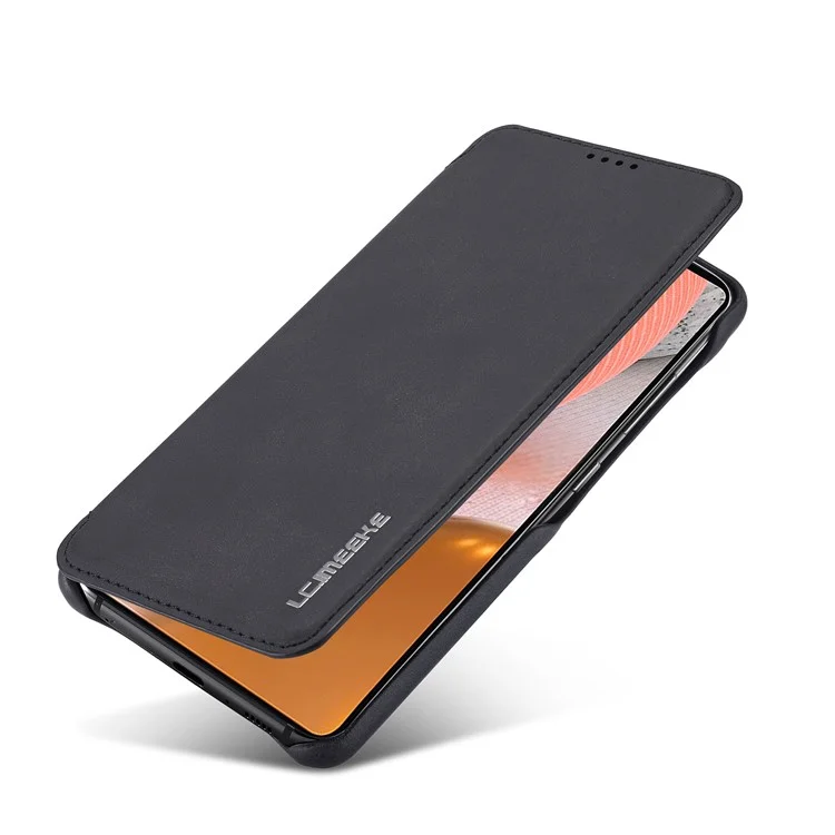 LC.IMEEKE Retro Style Protector Stand Leather Case with Card Holder for Samsung Galaxy A52 4G/5G / A52s 5G - Black