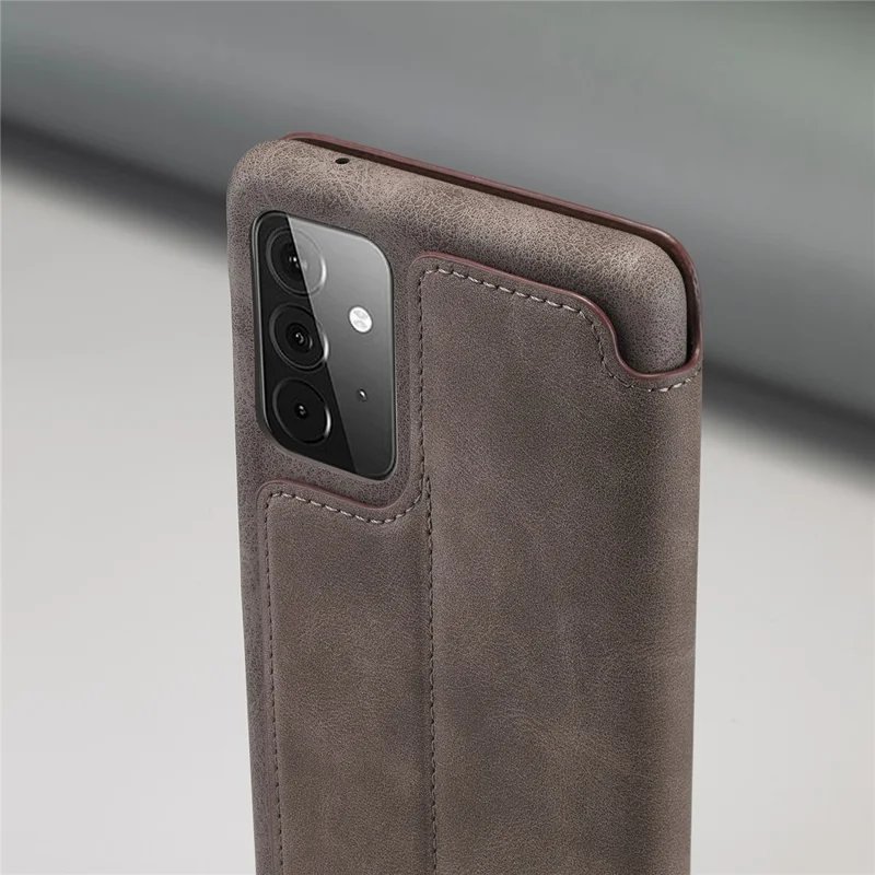 LC.IMEEKE Retro Style Protector Stand Leather Case with Card Holder for Samsung Galaxy A52 4G/5G / A52s 5G - Grey
