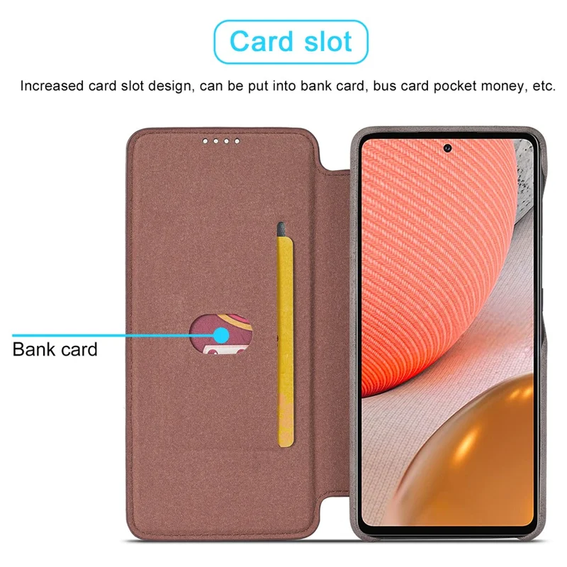 LC.IMEEKE Retro Style Protector Stand Leather Case with Card Holder for Samsung Galaxy A52 4G/5G / A52s 5G - Grey