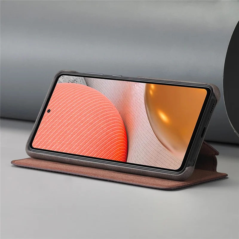 LC.IMEEKE Retro Style Protector Stand Leather Case with Card Holder for Samsung Galaxy A52 4G/5G / A52s 5G - Grey