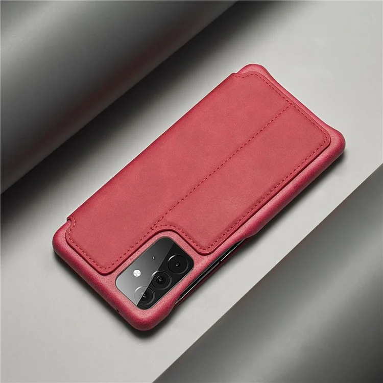 LC.IMEEKE Retro Style Protector Stand Leather Case with Card Holder for Samsung Galaxy A52 4G/5G / A52s 5G - Red