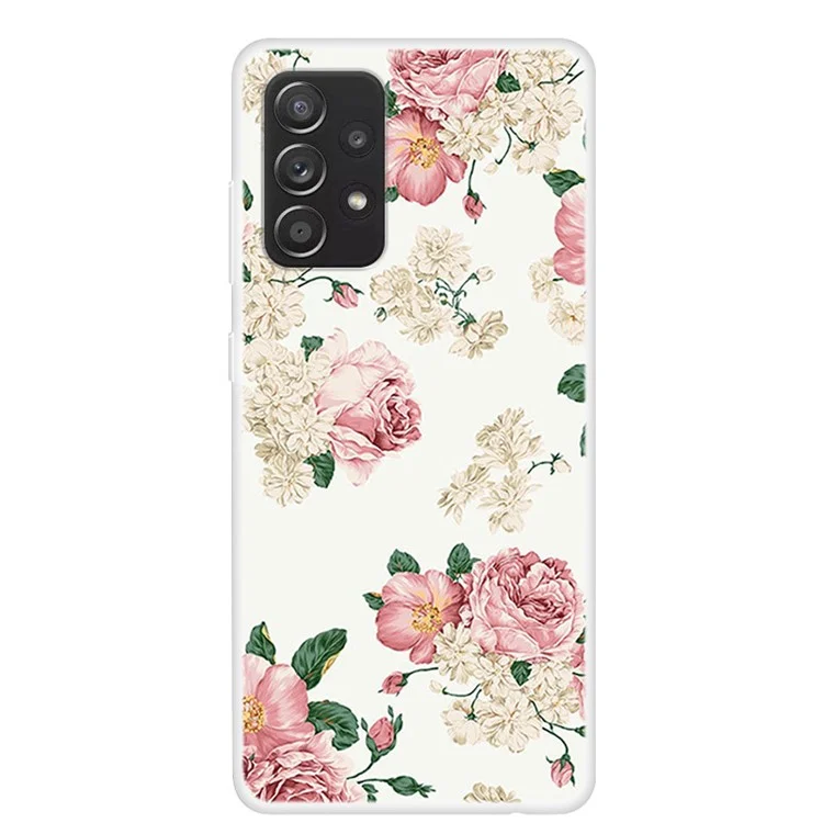 Pattern Printing Flexible TPU Phone Cover Case for Samsung Galaxy A52 4G/5G / A52s 5G - Beautiful Flower