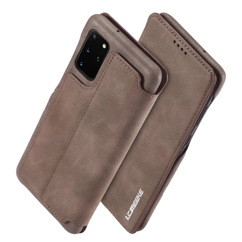LC.IMEEKE Retro Style Leather Phone Case Cover with Card Holder for Samsung Galaxy S20 FE 4G/FE 5G/S20 Lite/S20 FE 2022 - Coffee