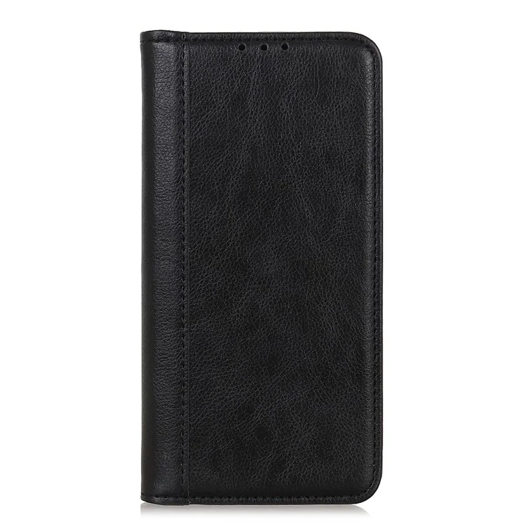 For Samsung Galaxy A32 4G (EU Version) Auto-absorbed Design Litchi Skin Split Leather Case Wallet Cover - Black