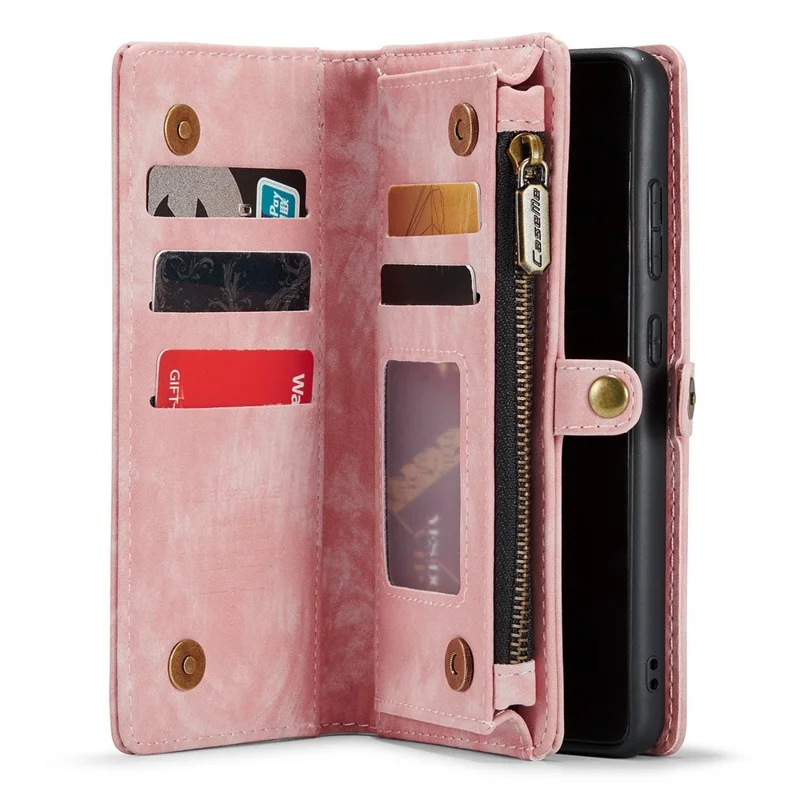 CASEME 008-Series for Samsung Galaxy A52 4G / 5G  /  A52s 5G Multi-function Wallet Design TPU + PU Leather 2-in-1 Phone Shell - Pink