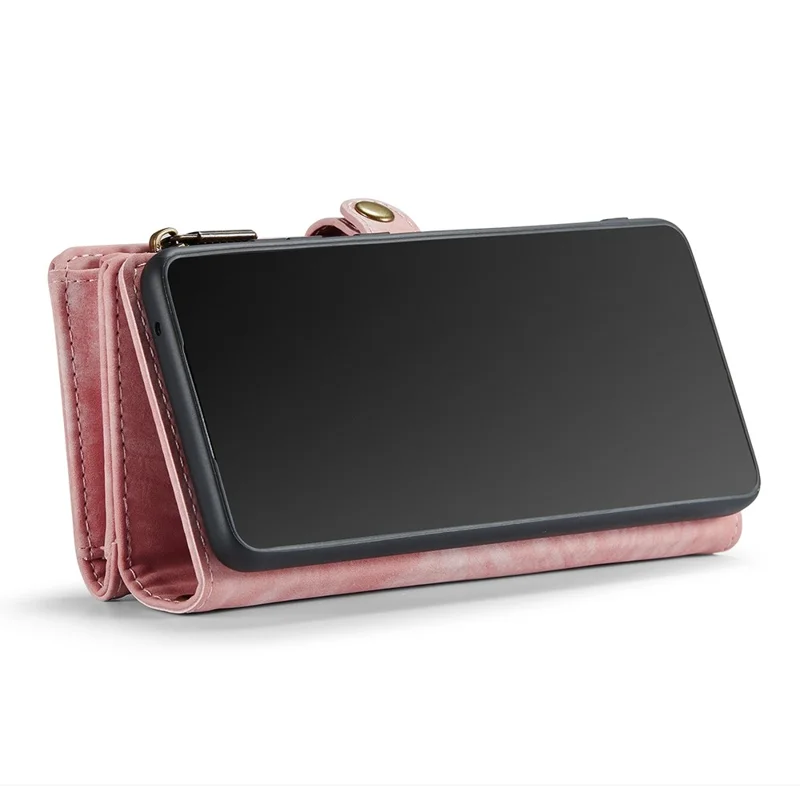 CASEME 008-Series for Samsung Galaxy A52 4G / 5G  /  A52s 5G Multi-function Wallet Design TPU + PU Leather 2-in-1 Phone Shell - Pink