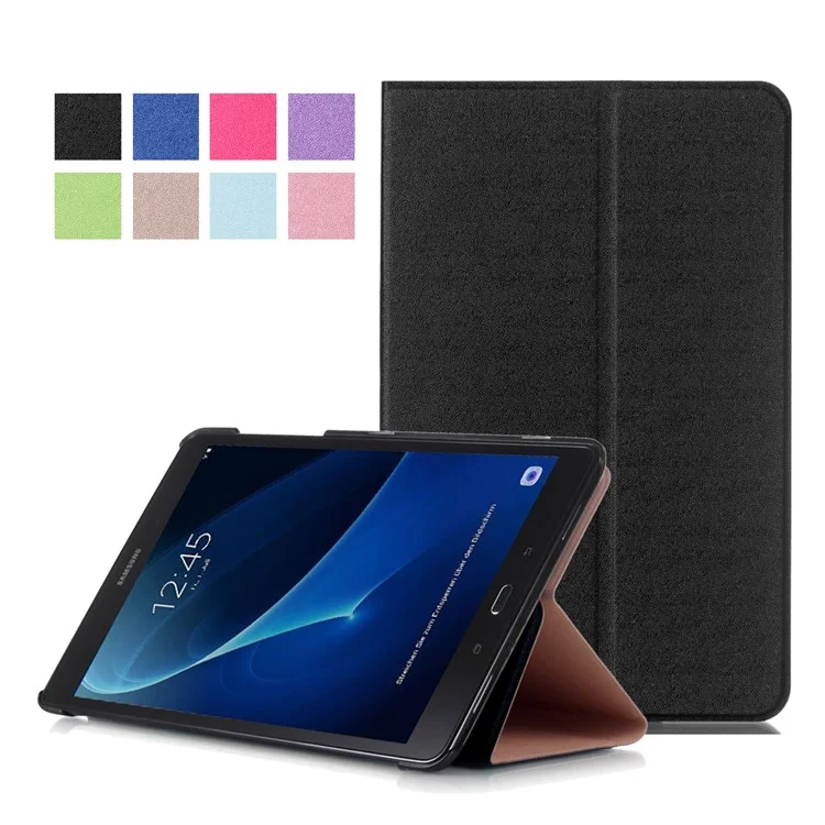 Sand-like Texture Leather Stand Case for Samsung Galaxy Tab A 10.1 (2016) - Black